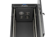 Lanberg Rack Cabinet 19" Free-Standing 24u 600x600 Flat Pack With Glass Door Lcd Negro V2