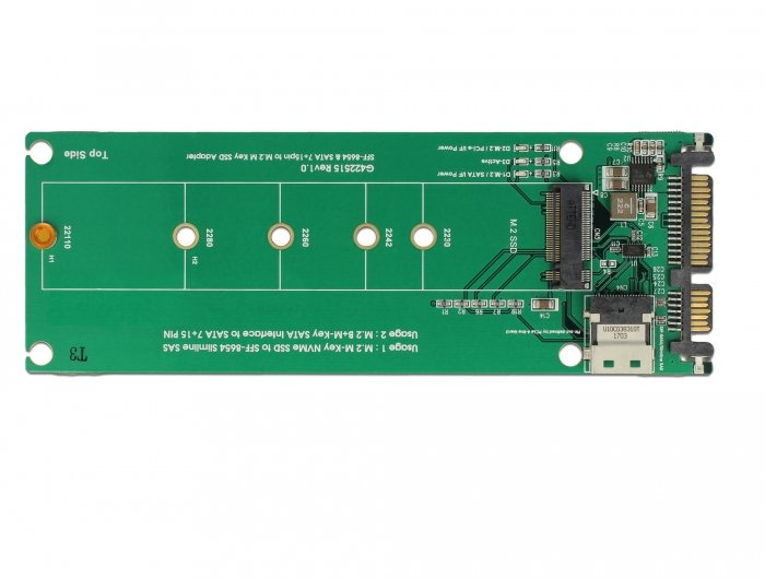 Delock 63953 Tarjeta Y Adaptador De Interfaz Interno Sas, Sata M.2, Sas, Sata, 145 Mm, 51 Mm, 9 Mm, Sas