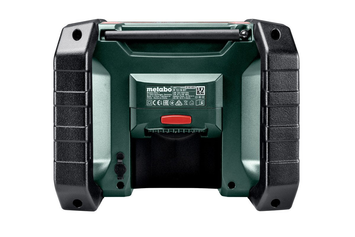 Metabo R 12-18 Dab+ Bt (600778850) Akku-Baustellenradio (Verde/Negro, Ukw, Dab+, Bluetooth, Ohne Akku Und Ladegerät) 600778850