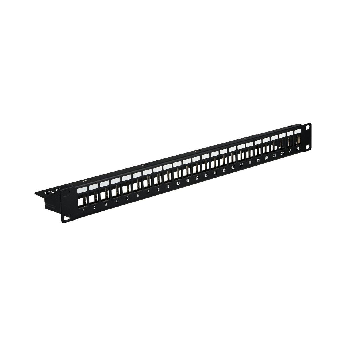 Verteilerfeld 19" 1he, 24-Port, Metall, Schwarz Ral9005