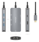 EAN 8435739901748 - AISENS ASUC-6P019-GR base para portátil y replicador de puertos Alámbrico USB 3.2 Gen 1 (3.1 Gen 1) Type- imagen 4