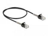 Delock Cable Rj45 Stecker Zu Rj45 Stecker Mit Knickschutz Cat.6a 50 Cm Schwarz