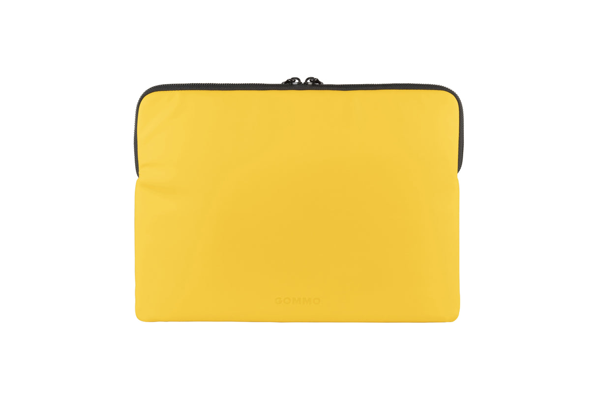 Tucano Gommo Sleeve Funda Portatil 15,6" - Material Engomado Impermeable - Bolsillo Para Accesorios - Amarillo