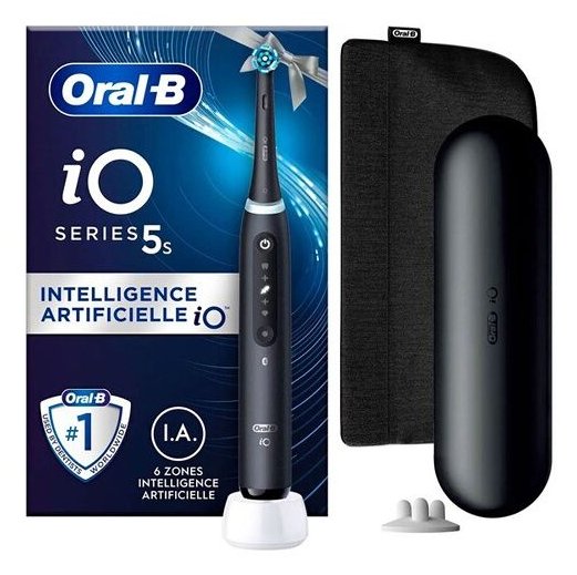 Cepillo Dental Braun Io 5 Estuche Viaje 3 Cabezales Negro