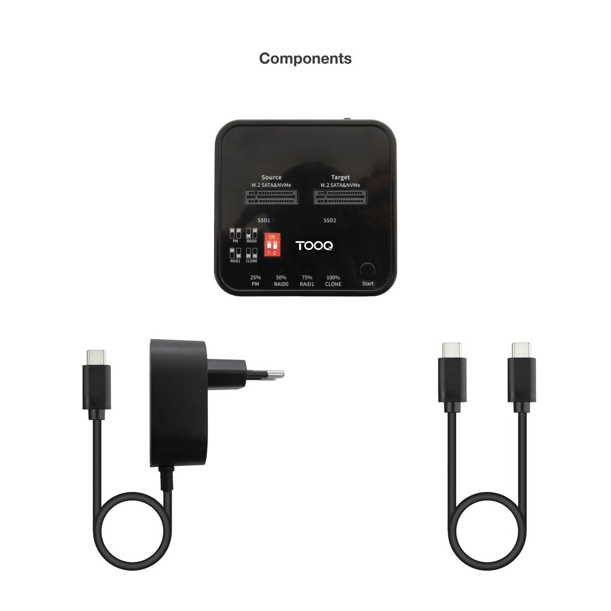 Docking Station Para Ssd M2 Sata Nvme Tooq Tqds-201b