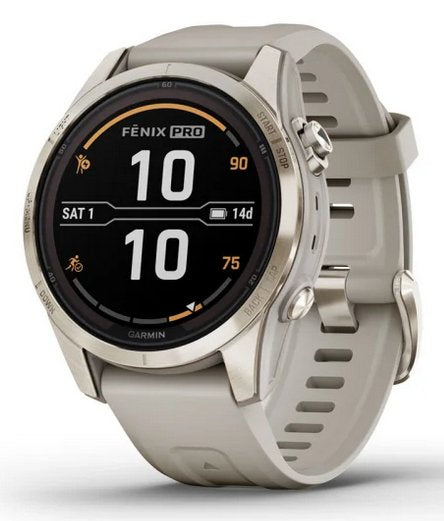 Garmin Fenix 7spro Sapphire Solar -42mm - Light Sand Soft Go