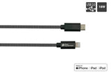 Goodconnections Usb-C 2.0 > Lightning (St-St) 0,5m Ladecable Textilmantel 18w Schwarz