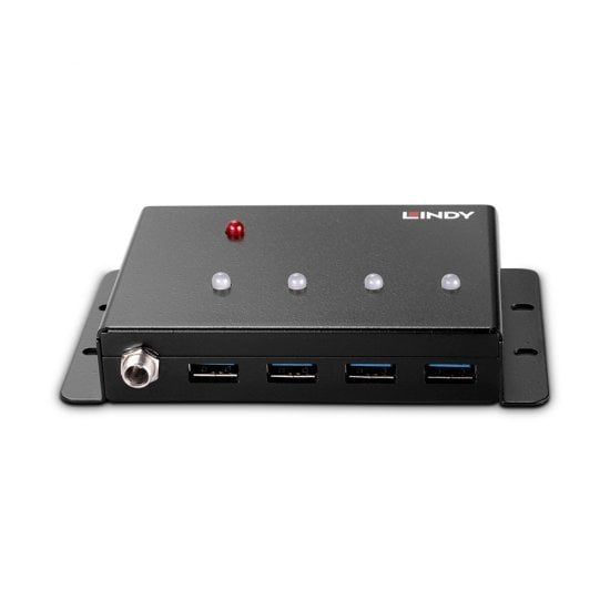Lindy 43374 Hub De Interfaz Usb 3.2 Gen 1 (3.1 Gen 1) Type-B 5000 Mbit/S Negro