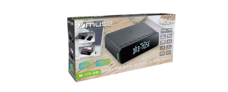 Muse Dab+/Fm Rds Radio M-175 Dbi Alarma, Entrada Aux, Negro