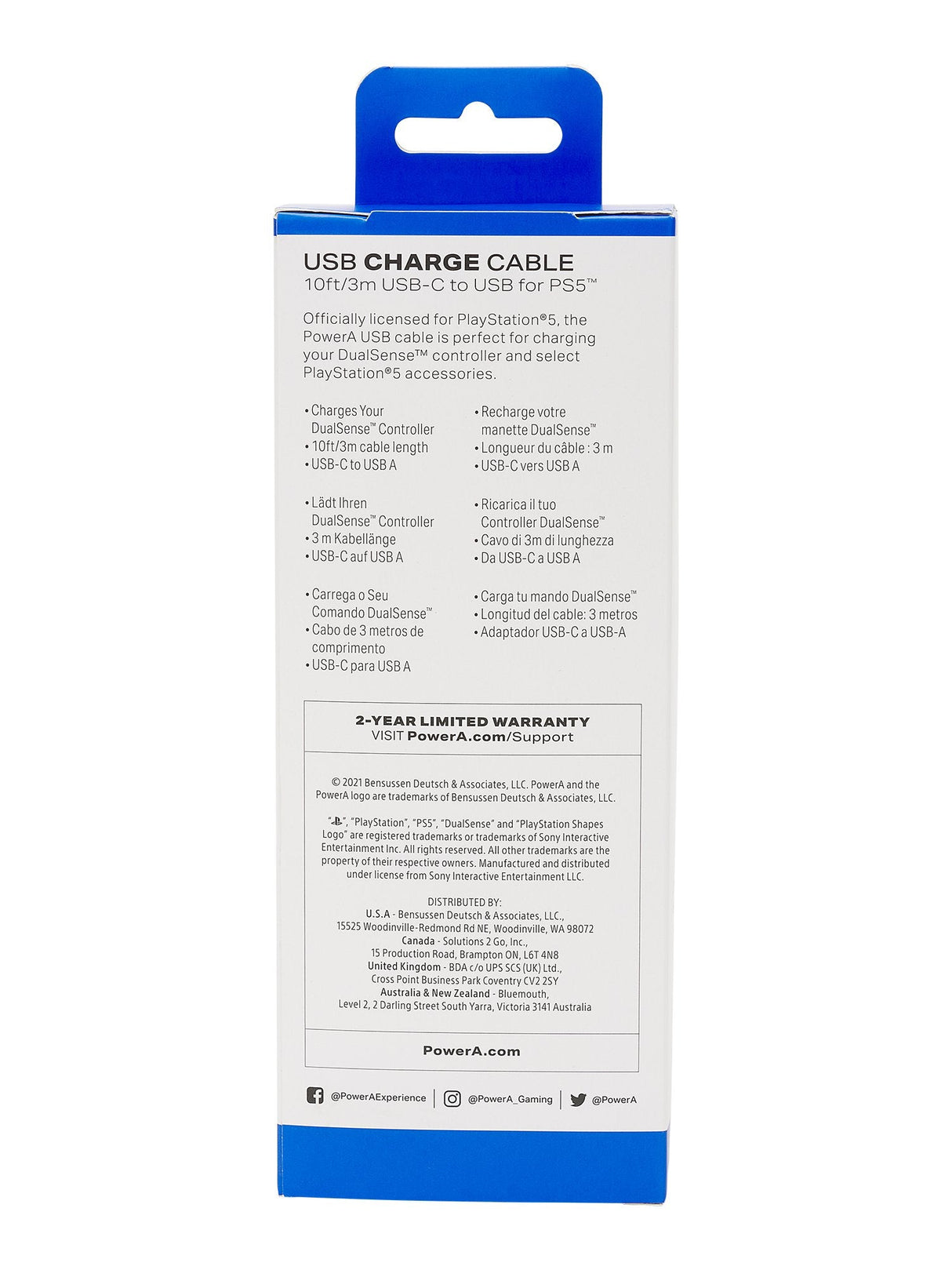 Cable De Carga Ps5 Powera Usb-C 3m