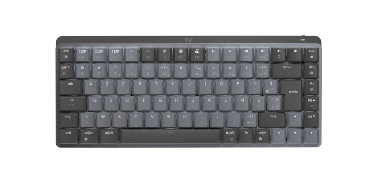 Teclado Francés Logitech Mx Mini Mechanical Rf Wireless + Bluetooth Azerty Grafito, Gris