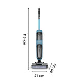 Rowenta X-Clean 2, Aspiradora Fregona Eléctrica Sin Cable Con Tecnología Wet & Dry, Autolimpieza, Aspira Y Friega, Modos Eco/Max, Ligera, Limpieza De Bordes, Azul Aqua, Gz2271e0