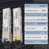 Extralink Sfp 1.25g Wdm 1310/1550nm Sm 3km Sc Pair Dedicated To Hp/Aruba