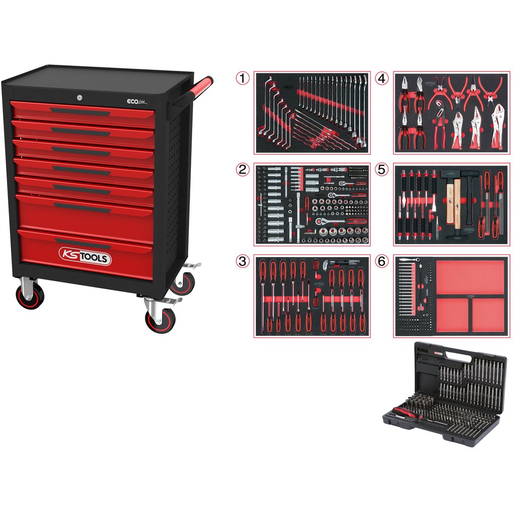 Ks Tools Ecoline Werkstattwagen 7 Schubladen