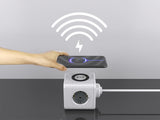 Power Cube With Wireless  Charging, 3 Schuko Outlets, 2