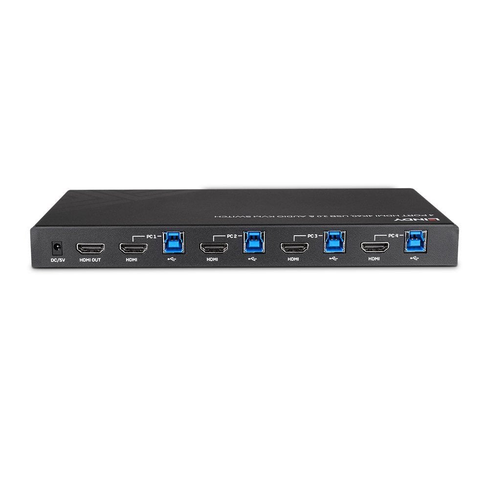 Lindy Kvm Switch Hdmi 4k60,Usb3.0 & Audio 4port