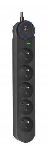 EAN 5906721173014 - ART F2115 base múltiple 5 m 5 salidas AC Interior Negro imagen 2