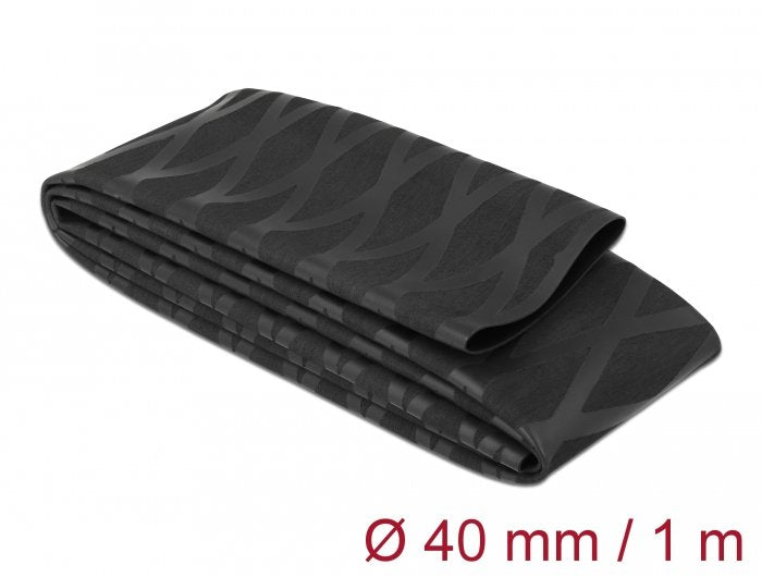 Delock 19602 Tubo Termorretráctil Negro Con Patrón En X Antideslizante De 1 M X 40 Mm