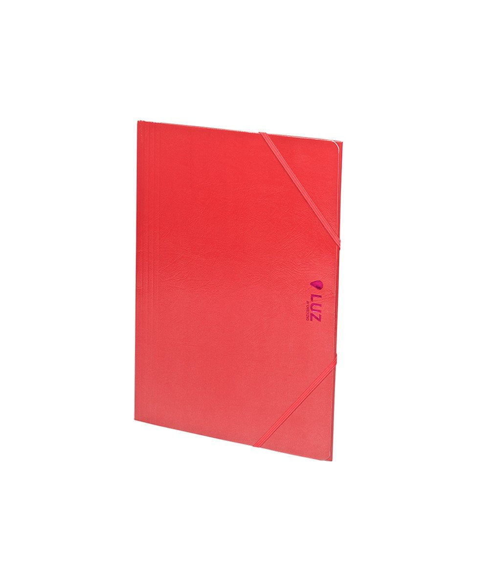 Carchivo Carpeta 3 Solapas Folio C/Gomas Cartón Brillo Luz Rojo