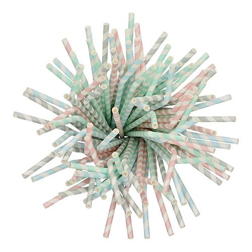Papstar Strohhalme Pure Farbsortiert - 100 Unidades