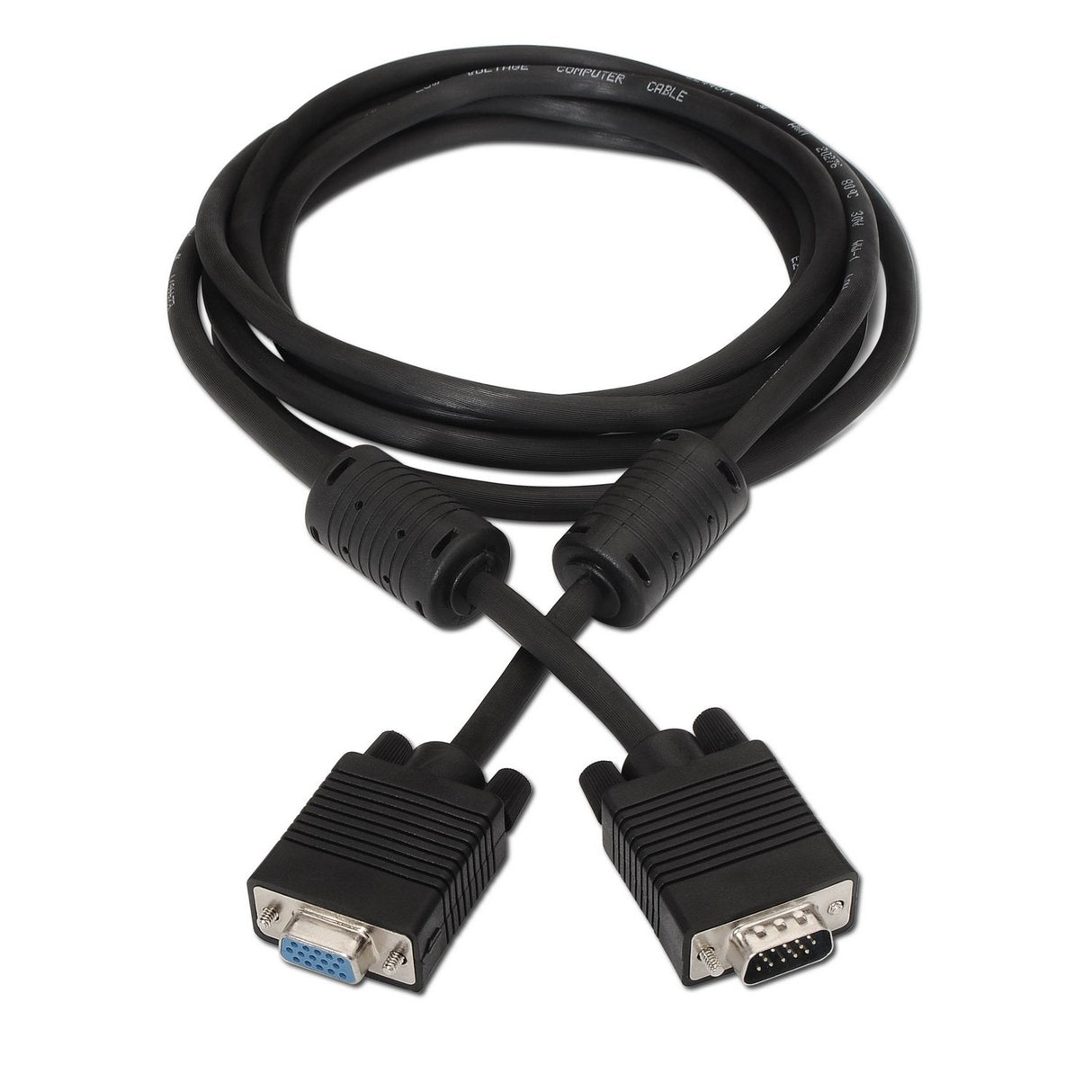 Aisens Cable Svga Con Ferrita - Hdb15/Macho-Hdb15/Hembra - 1.80m - Negro