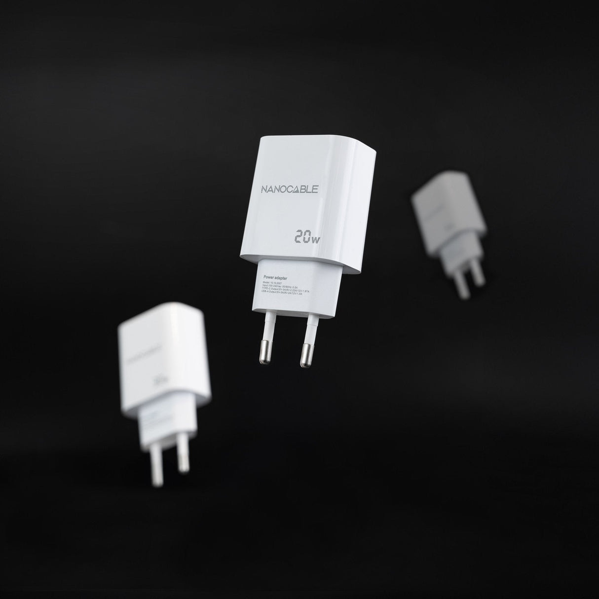 Cargador Usb-C/Pd + Usb-A/Qc 20w Blanco