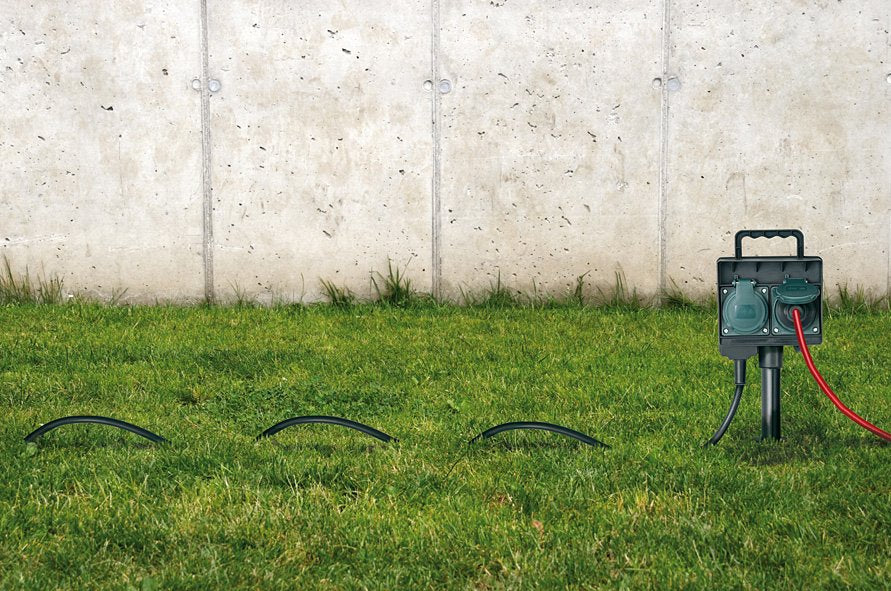 Enchufe De Jardín Con Punta De Tierra 4 Plegables, 1,4m