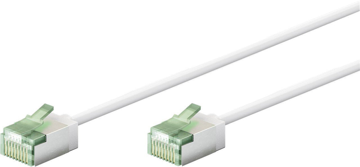 Goobay Cable Patch Ultraflexible Cat.8.1 Delgado, U/Ftp Blanco, 2 Metros, Clavijas Extracortas 74361