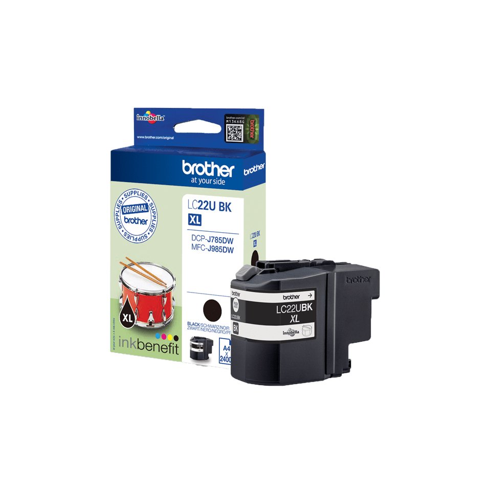 Tinta Original Brother Lc22ubk Xl Negro Para Mfc-J895dw, Mfc-J985dw, Inkvestment Work Smart Mfc-J985dw Xl