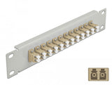 Delock 10" Panel De Conexión Fo 12 Puertos Lc Duplex Beige 1 U Gris