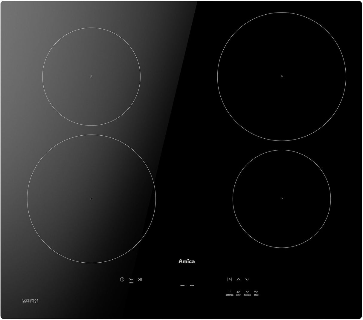 EAN 5906006215873 - Amica DI 6410 PPB hobs Negro Integrado 59.2 cm Con placa de inducción 4 zona(s) imagen 1