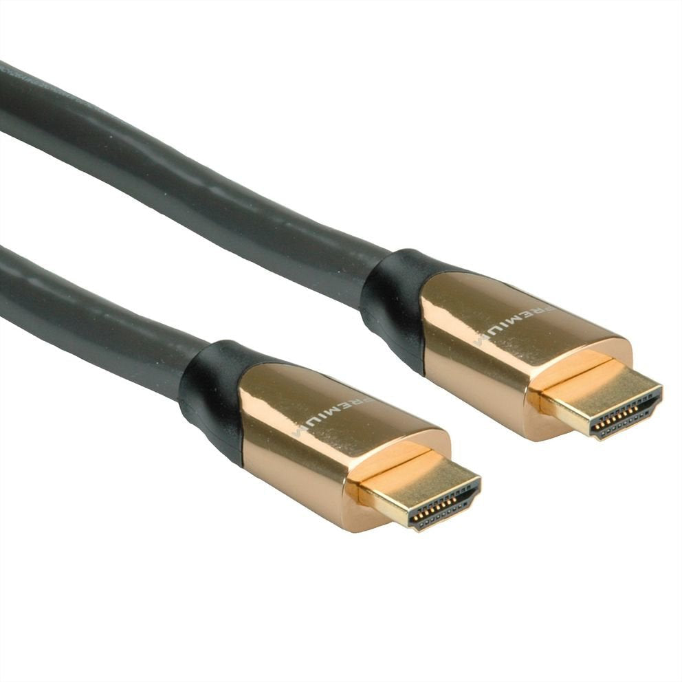 Roline 4k Premium Hdmi Ultra Hd Cable Mit Ethernet, St St, Schwarz, 9 M
