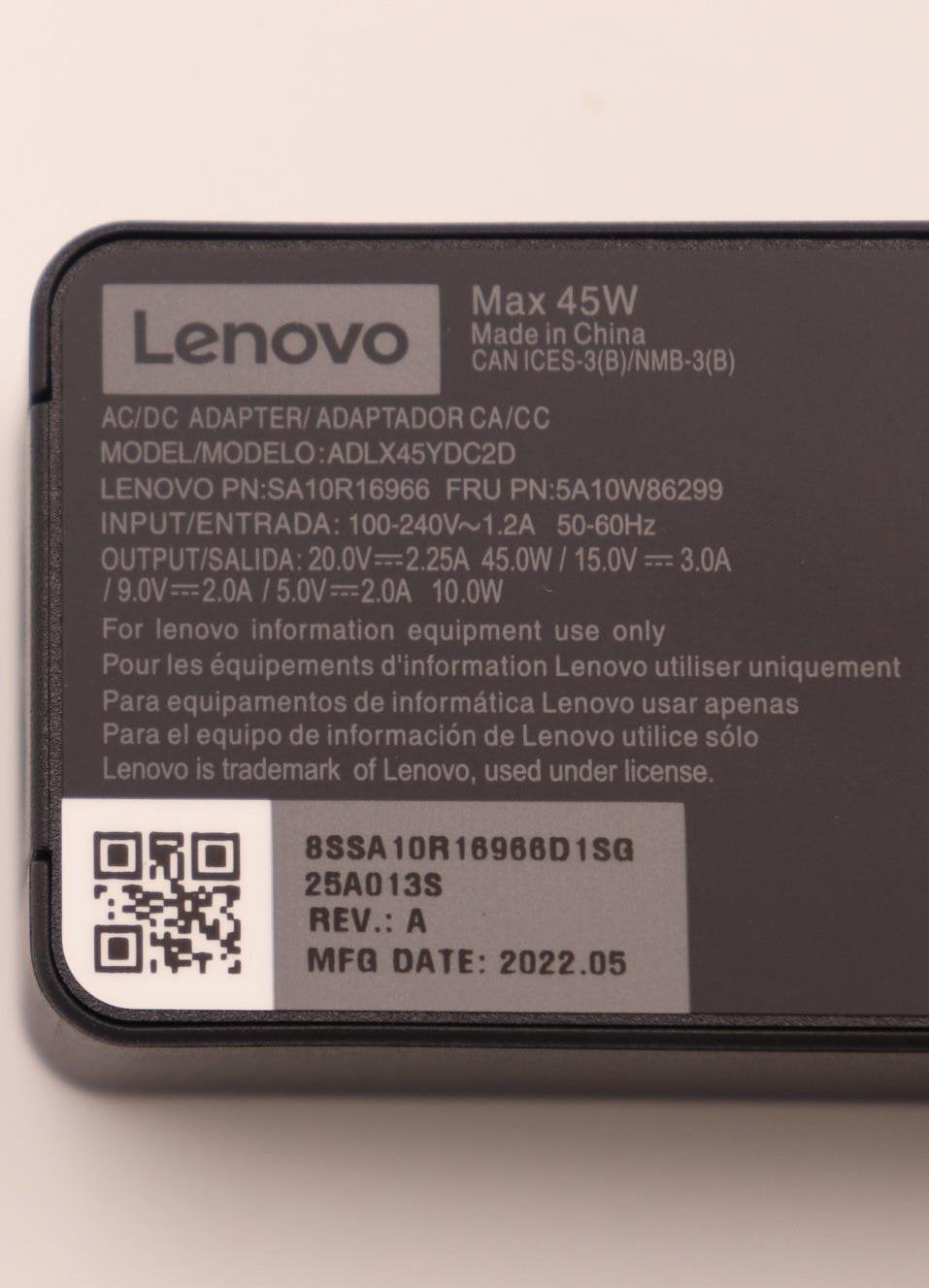 45w Ac Power Adapter For  Lenovo Notebooks