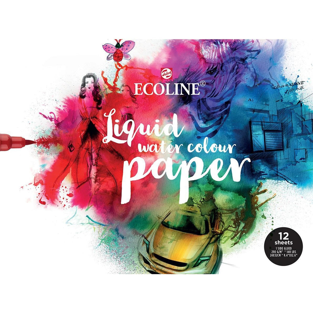Talens Ecoline Bloque 12 Hojas Papel 24x32cm 290gr Encolado 1 Lado