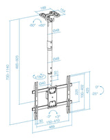 Soporte Techo Pantallas 43-86" Negro