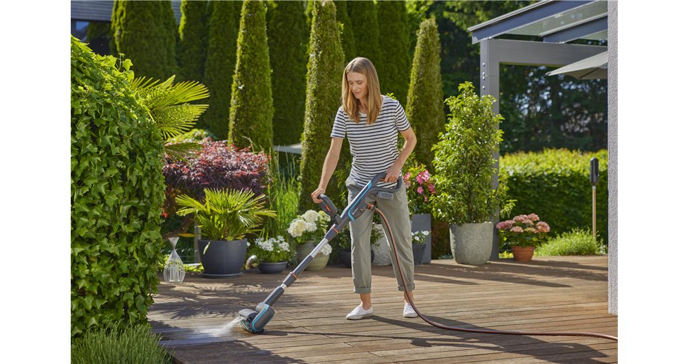 Cepillo Giratorio Universal Gardena Para Multilimpiador A Batería Aquabrush, Cepillo De Lavado Gris/Turquesa, Para Superficies Insensibles 14848-20