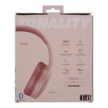 EAN 3303170108413 - T'nB CBTONEPK auricular y casco Auriculares Inalámbrico y alámbrico Diadema USB Tipo C Bluetooth Terracot imagen 7