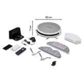 Medion Robot Aspirador Con Función Mopa Y Navegación Sistemática E35 Sw (Potencia De Aspiración 2000pa, Navegación Giroscópica En Líneas S Sistemáticas, 2 Cepillos Laterales Y Sensor De Pared)  50076258