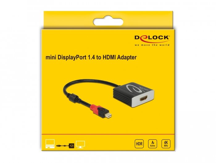 Delock Aktiver Mini Displayport 1.4 A Hdmi Adaptador 4k 60 Hz (Hdr)