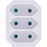 Inline® Power Adapter, Earthing Contact Plug A 3x Euro Socket, White