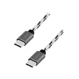 Usb 2.0 Type-C 3-Pack Cable Set, C M To C M, Alu, Nylon, Blanco Negro