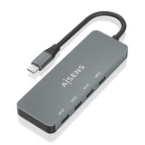 Aisens Hub Usb 3.2 Gen2 10g Usb-C, Usb-C/M-4xusb-C/H, Gris, 15cm