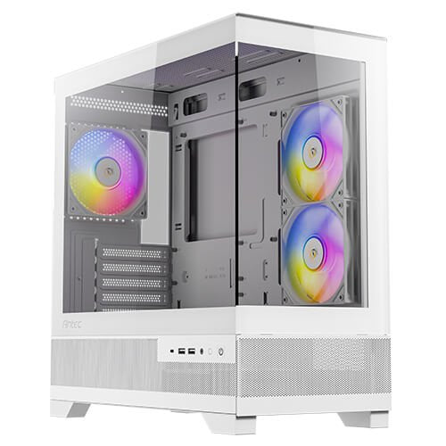 Caja Minitorre Microatx Cx500m Rgb Blanco Antec Int:2x3.5,1x2.5/ 2xusb3.0, 1xusb3.2 Tipo C/ Audio In/Out/ Panel De Cristal Templado