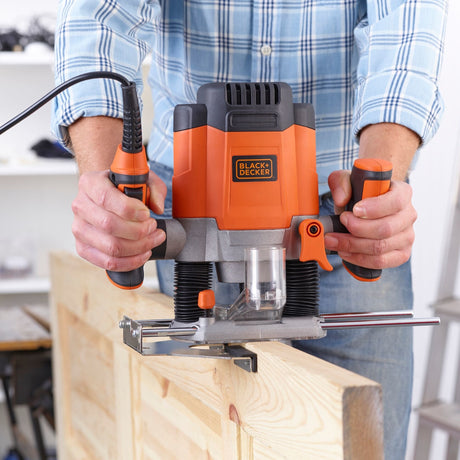 EAN 5035048658284 - Black & Decker KW1200E-QS fresadora y desbastadora Negro, Naranja 28000 RPM 1200 W imagen 7