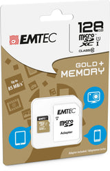 Emtec Micro Sd 128gb Sdxc U1 Cl10 Gold + Ecmsdm128gxc10gp