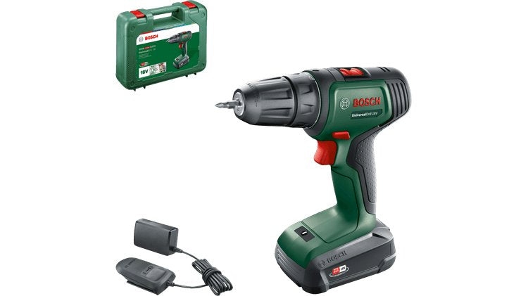 Taladro Bosch  Inalámbrico Universaldrill 18v Verde/Negro, Batería Li-Ion 2,5ah, Maletín, Power For All Alliance 06039d4005