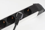 6er Regleta De Enchufes Alu 2x Usb Negro