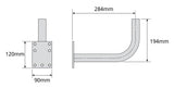 Soporte "L" 284x194mm Ø35mm Zinc+Rpr Televes