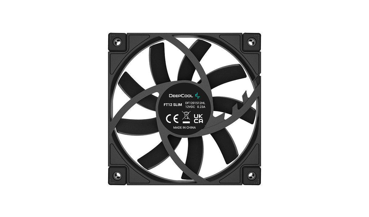 Ventilador  Pc Deepcool Ft12 Slim 120x120x15 Negro, 120 Mm R-Ft12slim-Bkwpn1-G