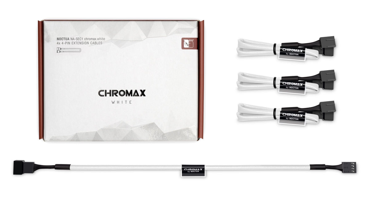 Cable De Extensión Para Noctua Na-Sec1.White 4-Pin Pwm 30cm Ventilador 4 Uds.